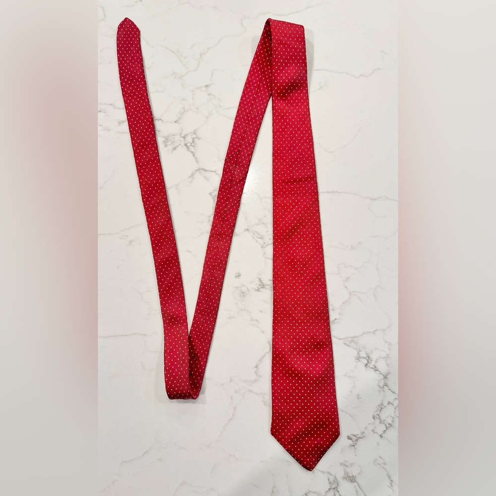 Italian Silk Elegant Red Dotted Tie